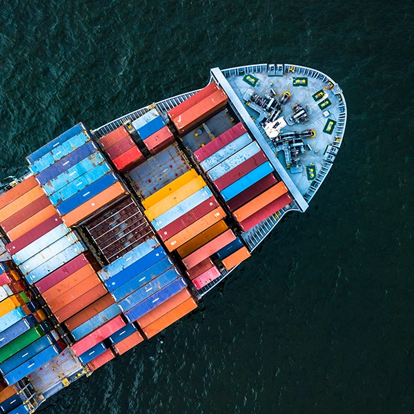 Nave cargo in mare per trasporto merci